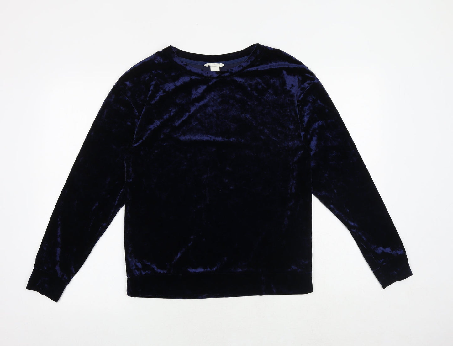 H&M Womens Blue Polyester Pullover Sweatshirt Size S Pullover