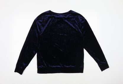 H&M Womens Blue Polyester Pullover Sweatshirt Size S Pullover