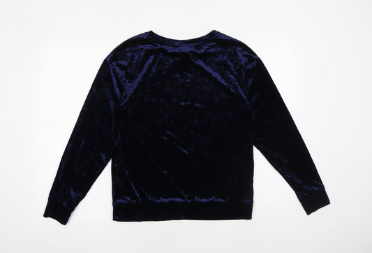 H&M Womens Blue Polyester Pullover Sweatshirt Size S Pullover