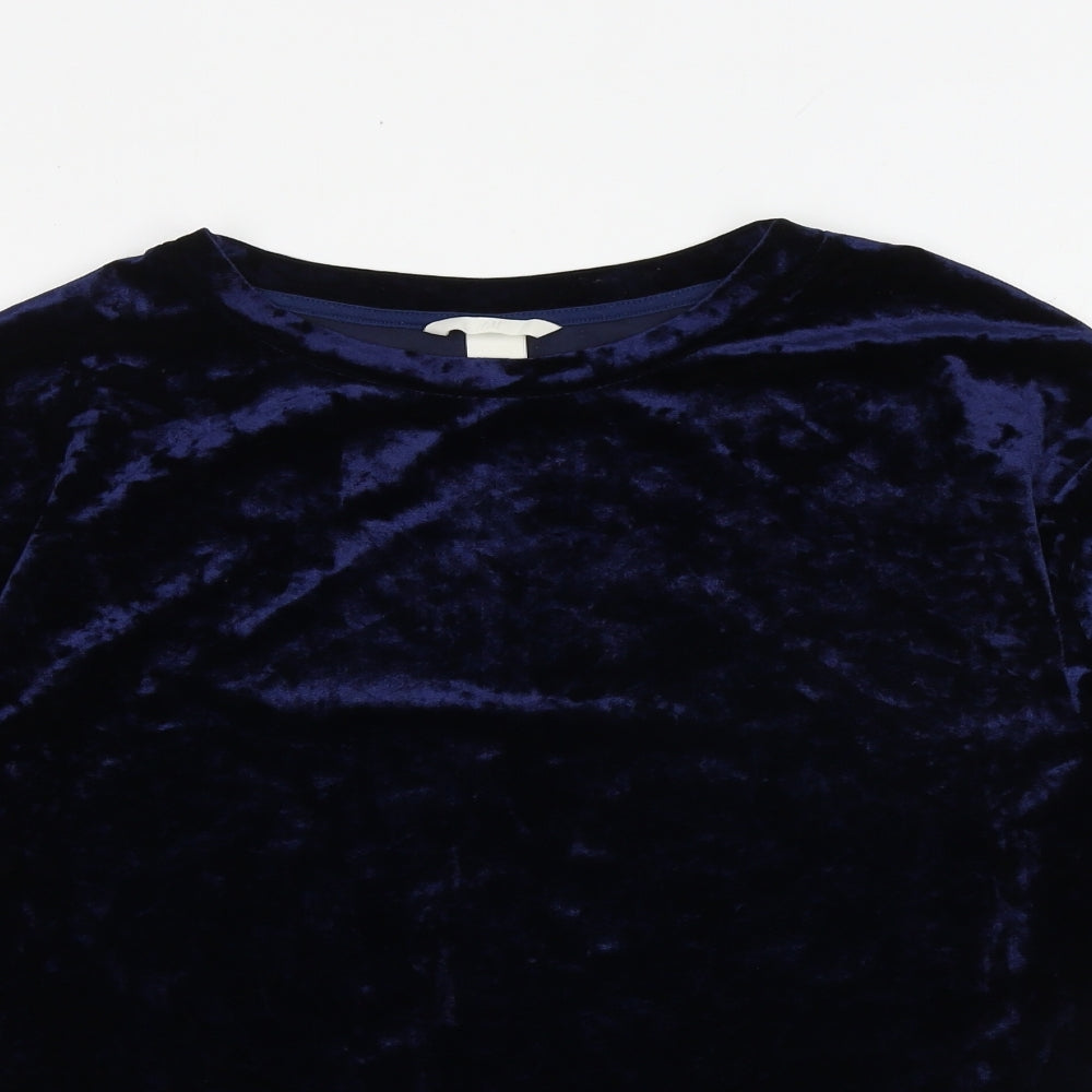 H&M Womens Blue Polyester Pullover Sweatshirt Size S Pullover