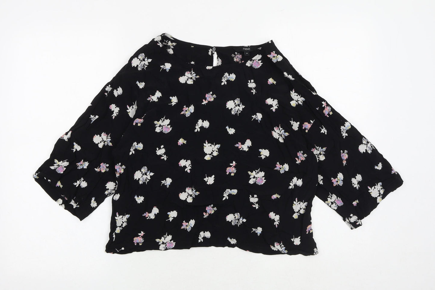 Womens UK Size 14 NEXT Black Basic Blouse