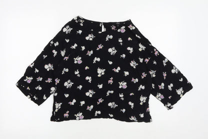 Womens UK Size 14 NEXT Black Basic Blouse