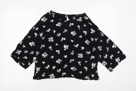 Womens UK Size 14 NEXT Black Basic Blouse