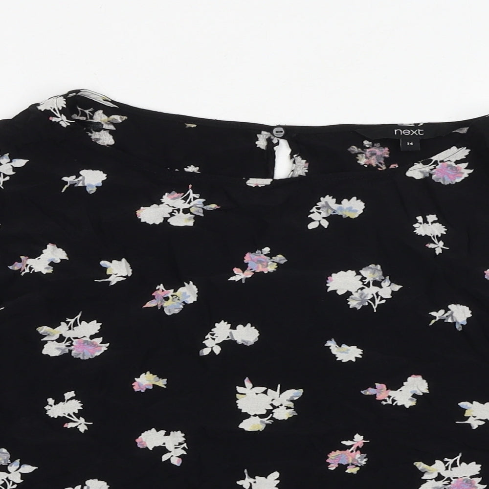 Womens UK Size 14 NEXT Black Basic Blouse
