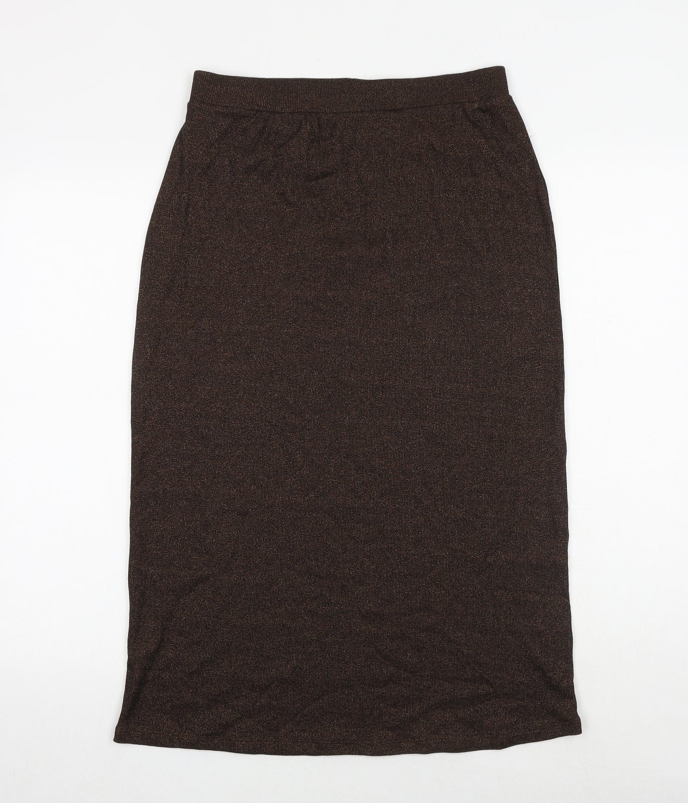 Marks and Spencer Womens Brown Cotton A-Line Skirt Size 12
