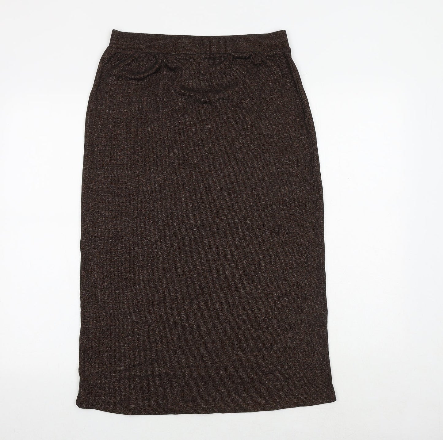 Marks and Spencer Womens Brown Cotton A-Line Skirt Size 12