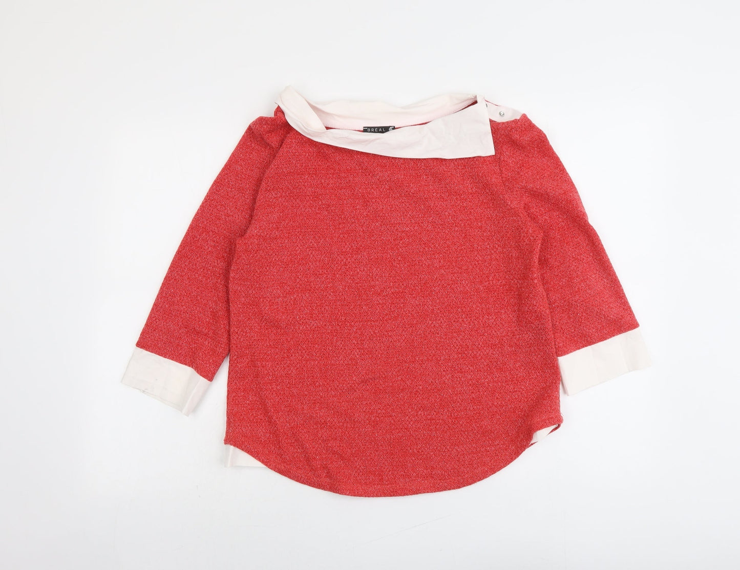 Breal Womens Pink Boat Neck Acrylic Pullover Jumper Size 12