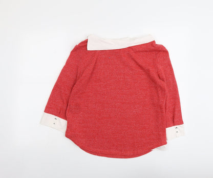 Breal Womens Pink Boat Neck Acrylic Pullover Jumper Size 12