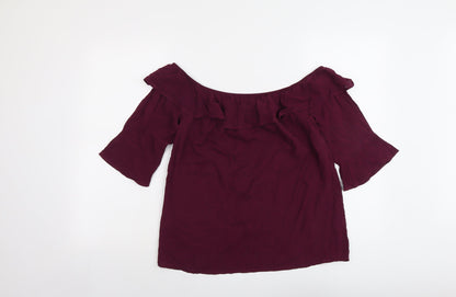 Womens UK Size 12 Oasis Purple Basic Blouse