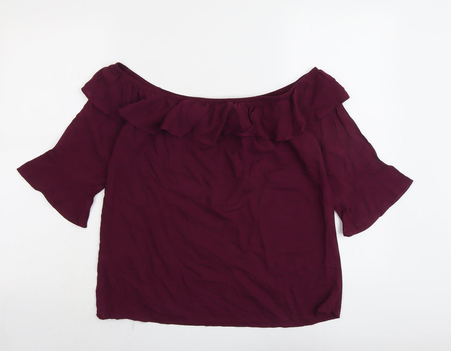 Womens UK Size 12 Oasis Purple Basic Blouse