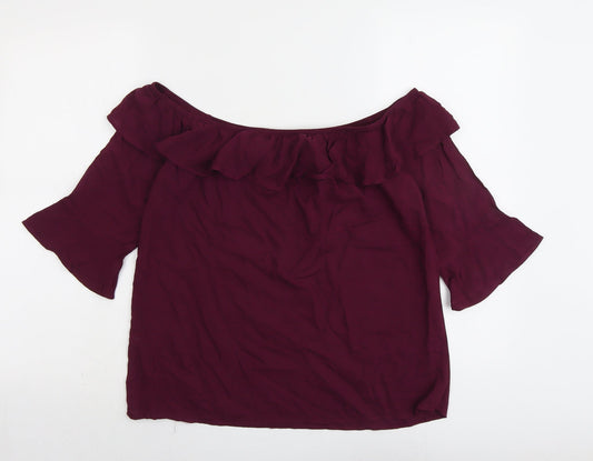 Womens UK Size 12 Oasis Purple Basic Blouse