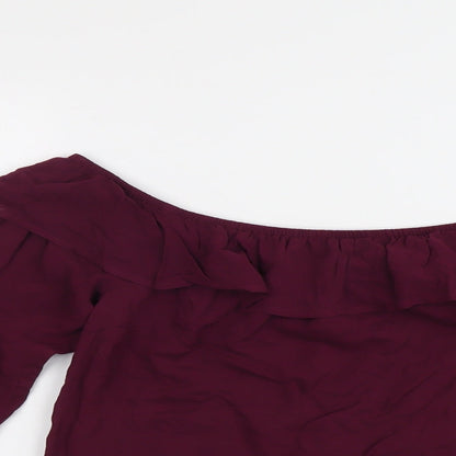 Womens UK Size 12 Oasis Purple Basic Blouse