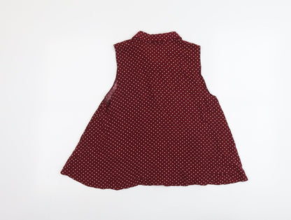 Womens UK Size 8 River Island Red Basic Button-Up