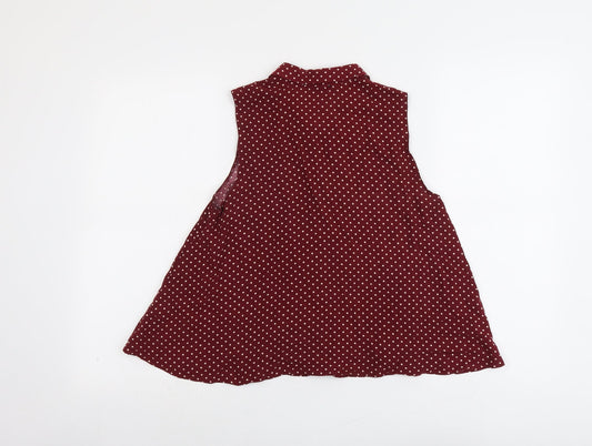 Womens UK Size 8 River Island Red Basic Button-Up