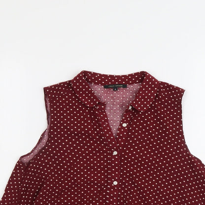 Womens UK Size 8 River Island Red Basic Button-Up