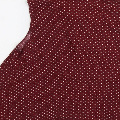 Womens UK Size 8 River Island Red Basic Button-Up