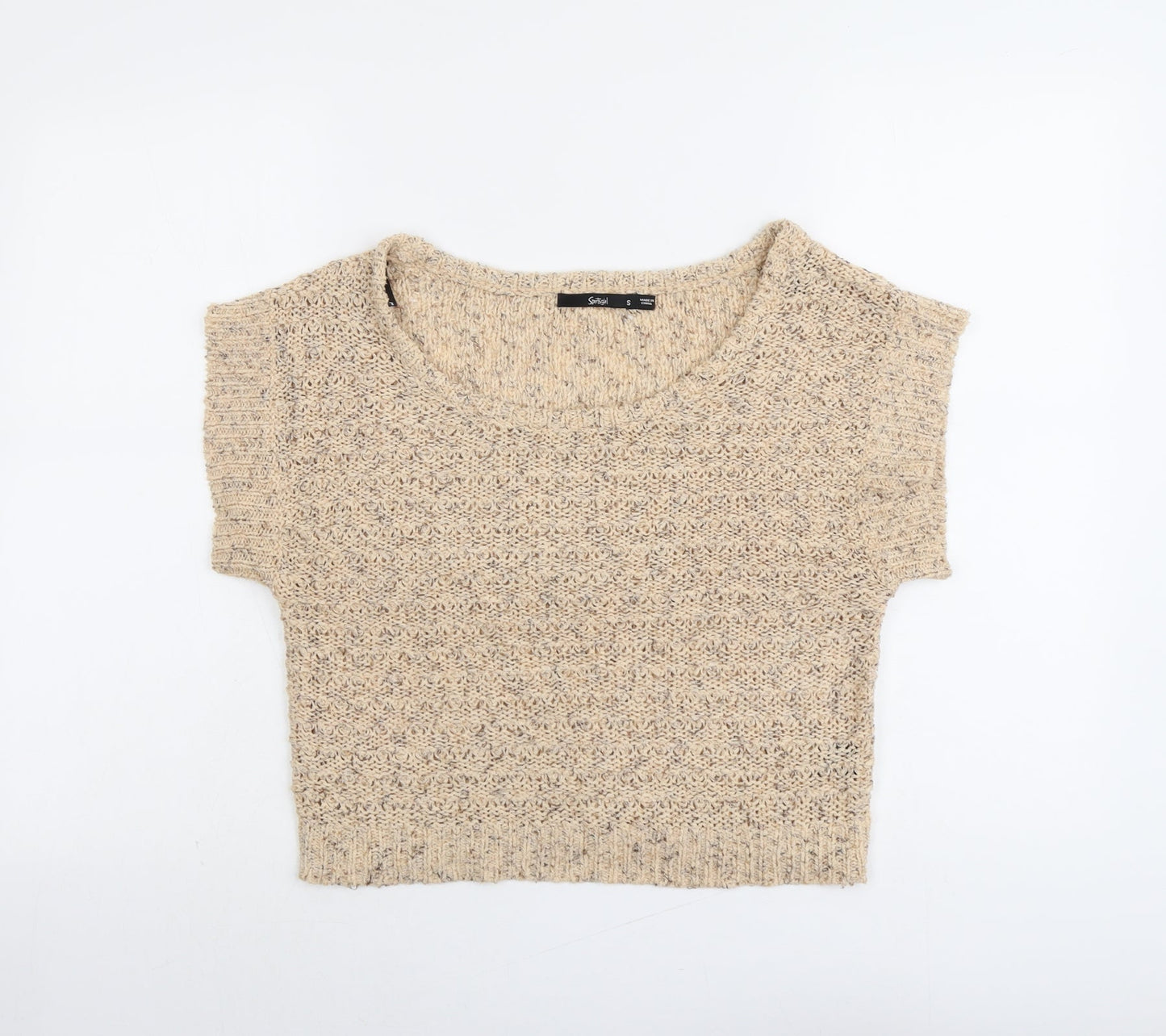 Sportsgirl Womens Beige Round Neck Acrylic Pullover Jumper Size S