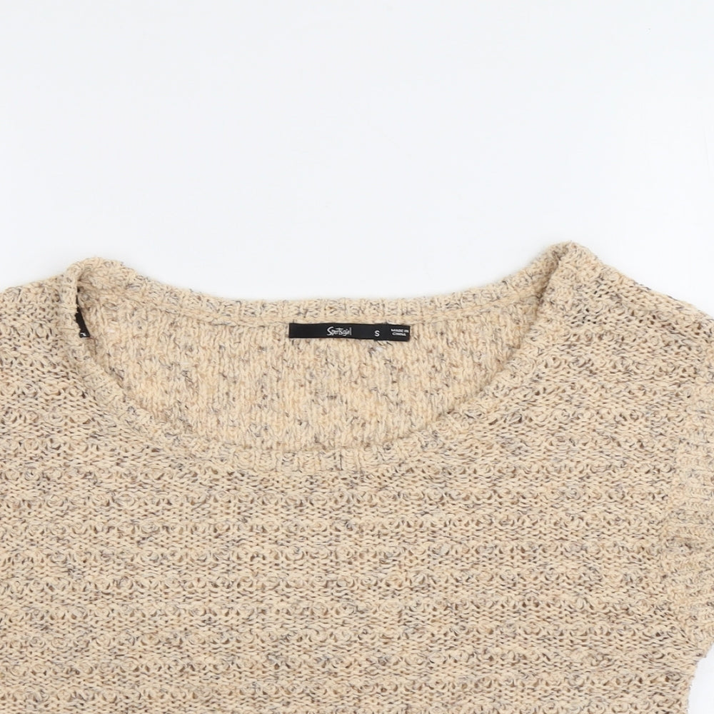 Sportsgirl Womens Beige Round Neck Acrylic Pullover Jumper Size S