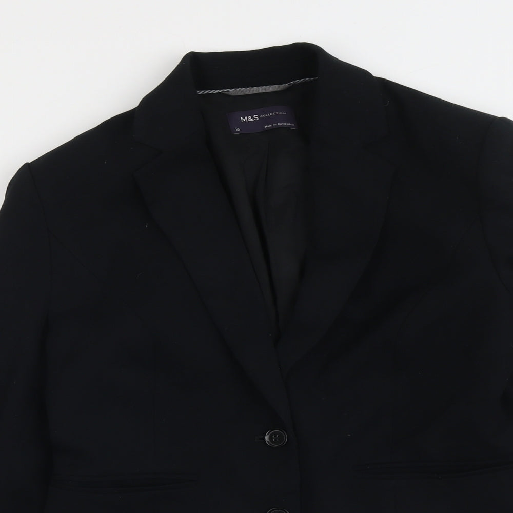Marks and Spencer Womens Black Polyester Jacket Suit Jacket Size 10