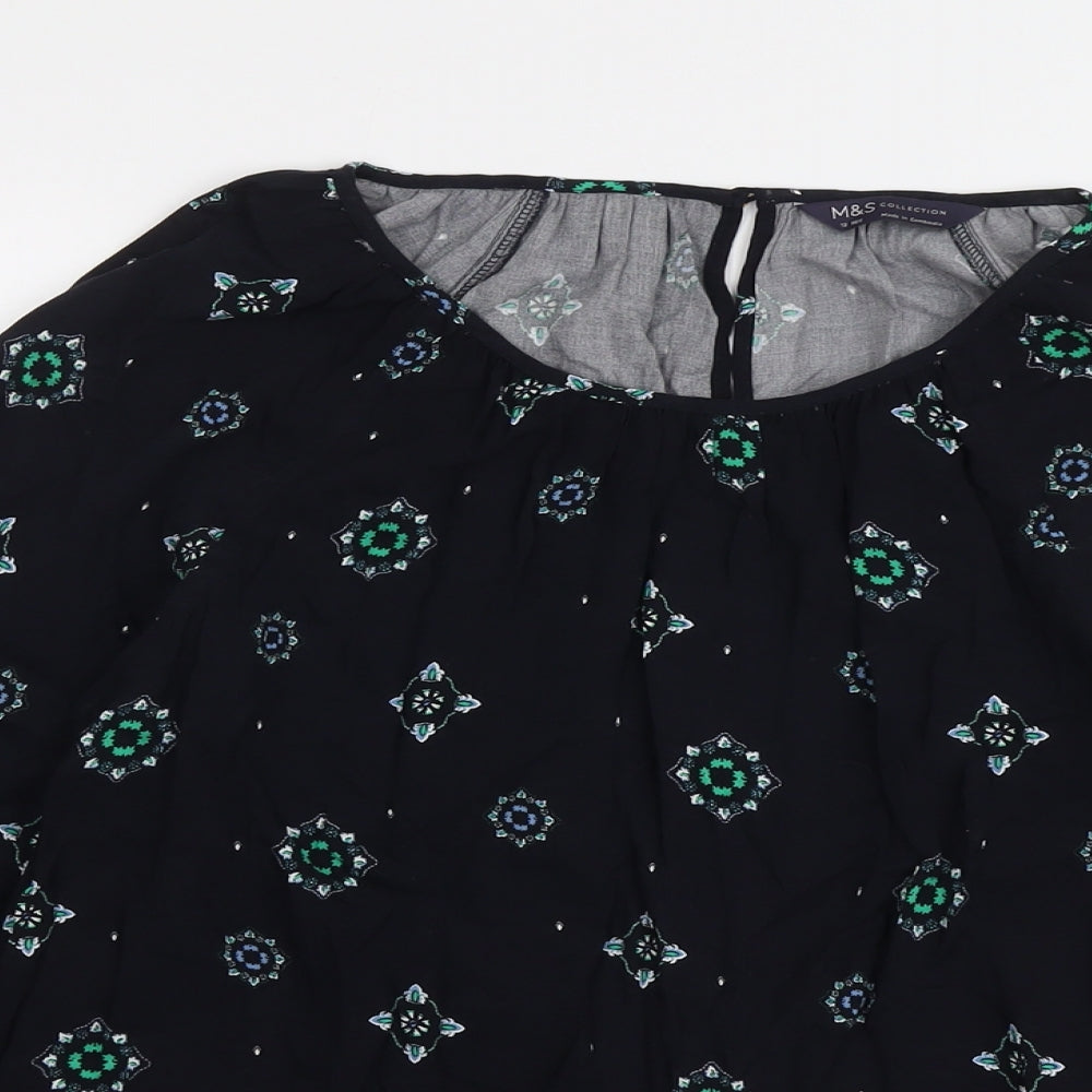 Womens UK Size 12 Marks and Spencer Blue Basic Blouse