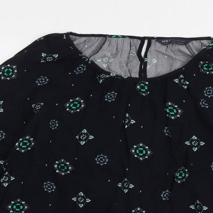 Womens UK Size 12 Marks and Spencer Blue Basic Blouse