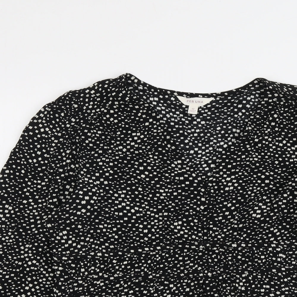 Womens UK Size 12 Per Una Black Basic Blouse