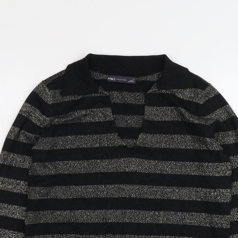 Womens UK Size S Marks and Spencer Black Pullover Jumper