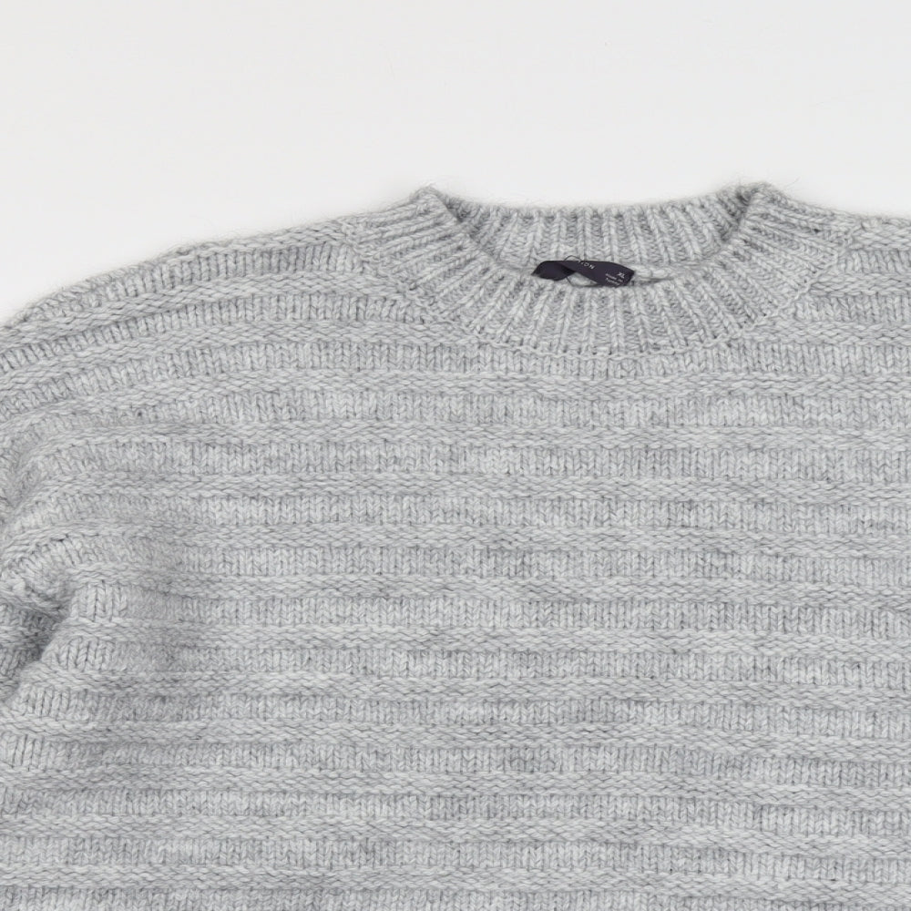 Marks and Spencer Womens Grey Round Neck Acrylic Pullover Jumper Size XL