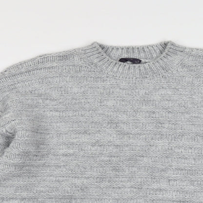 Marks and Spencer Womens Grey Round Neck Acrylic Pullover Jumper Size XL