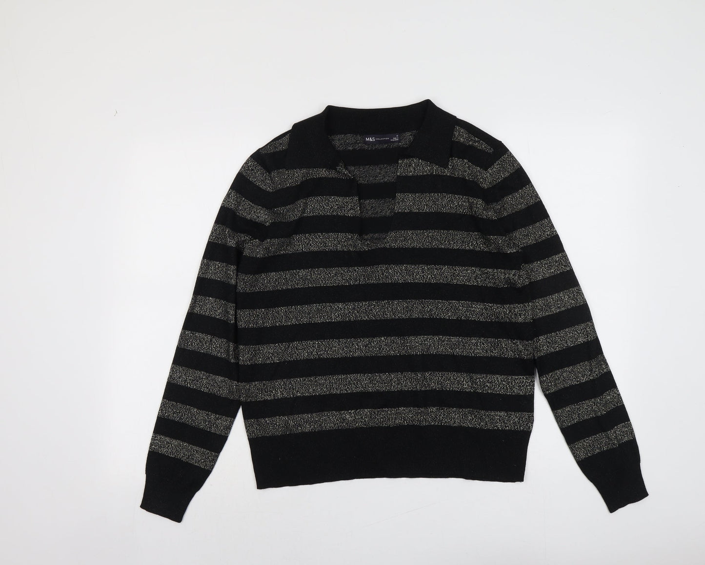 Womens UK Size M Marks and Spencer Black Pullover Jumper