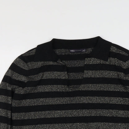 Womens UK Size M Marks and Spencer Black Pullover Jumper