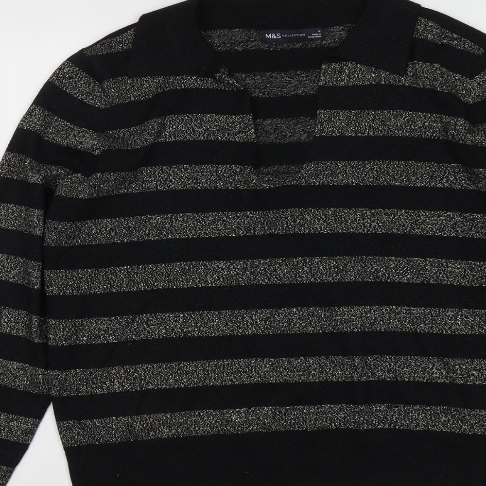 Womens UK Size M Marks and Spencer Black Pullover Jumper