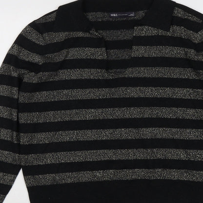 Womens UK Size M Marks and Spencer Black Pullover Jumper