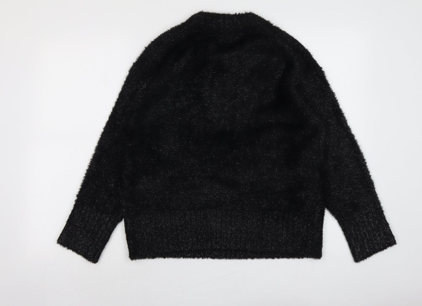 Autograph Womens Black Round Neck Polyamide Pullover Jumper Size 12