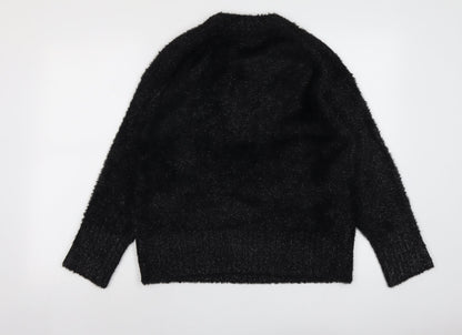 Autograph Womens Black Round Neck Polyamide Pullover Jumper Size 12