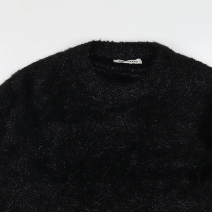 Autograph Womens Black Round Neck Polyamide Pullover Jumper Size 12