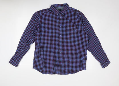 Mens UK Size XL EWM Blue  Button-Up Long Sleeve Casual Shirt