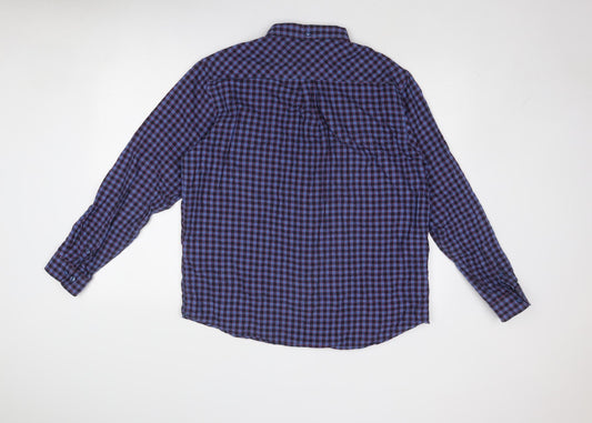 Mens UK Size XL EWM Blue  Button-Up Long Sleeve Casual Shirt