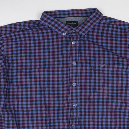 Mens UK Size XL EWM Blue  Button-Up Long Sleeve Casual Shirt