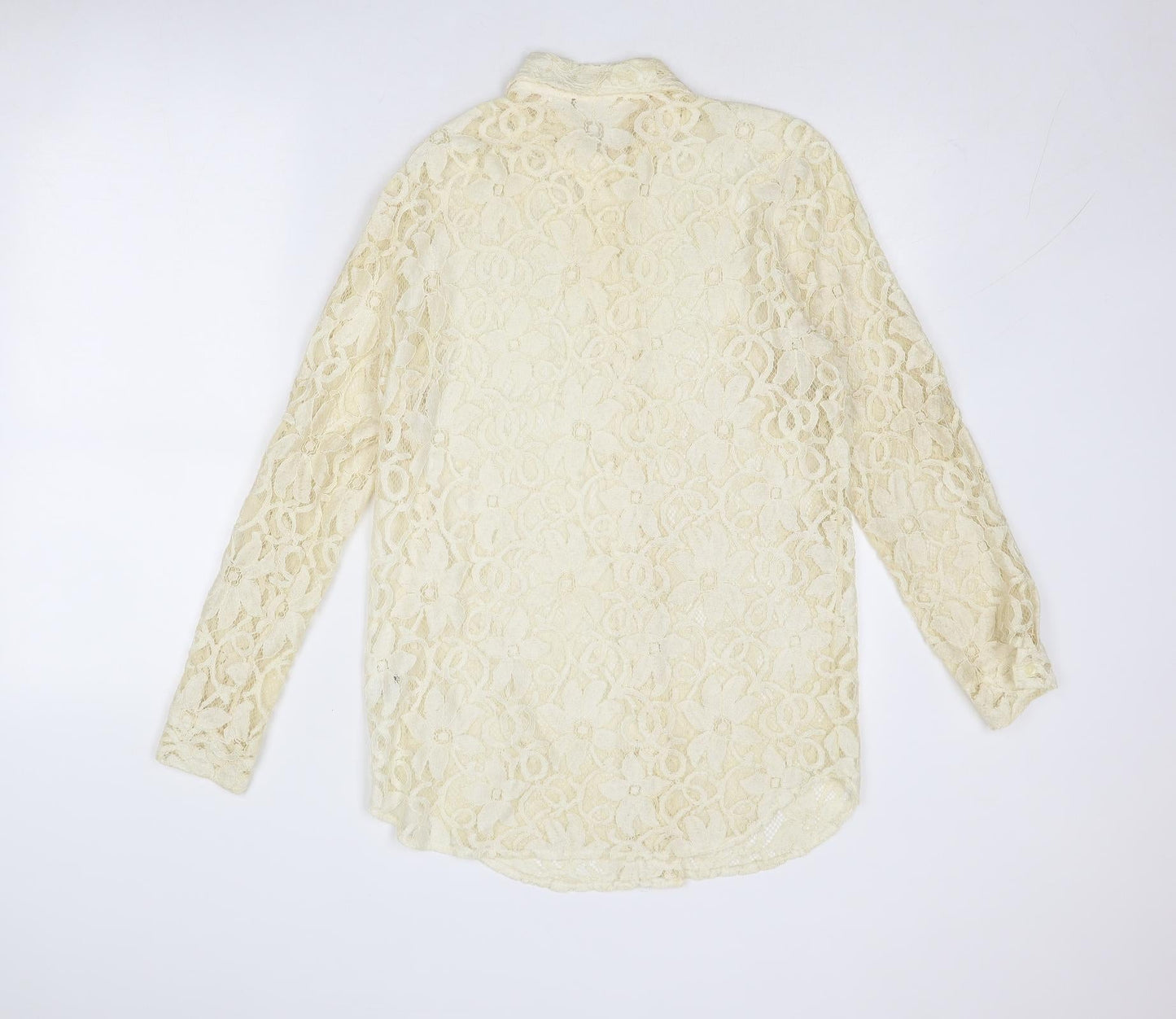 Womens UK Size 12 Kaleidoscope Beige Basic Button-Up