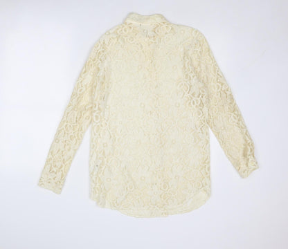 Womens UK Size 12 Kaleidoscope Beige Basic Button-Up