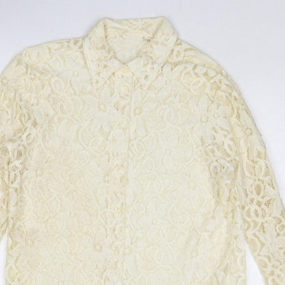 Womens UK Size 12 Kaleidoscope Beige Basic Button-Up