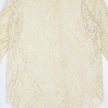 Womens UK Size 12 Kaleidoscope Beige Basic Button-Up