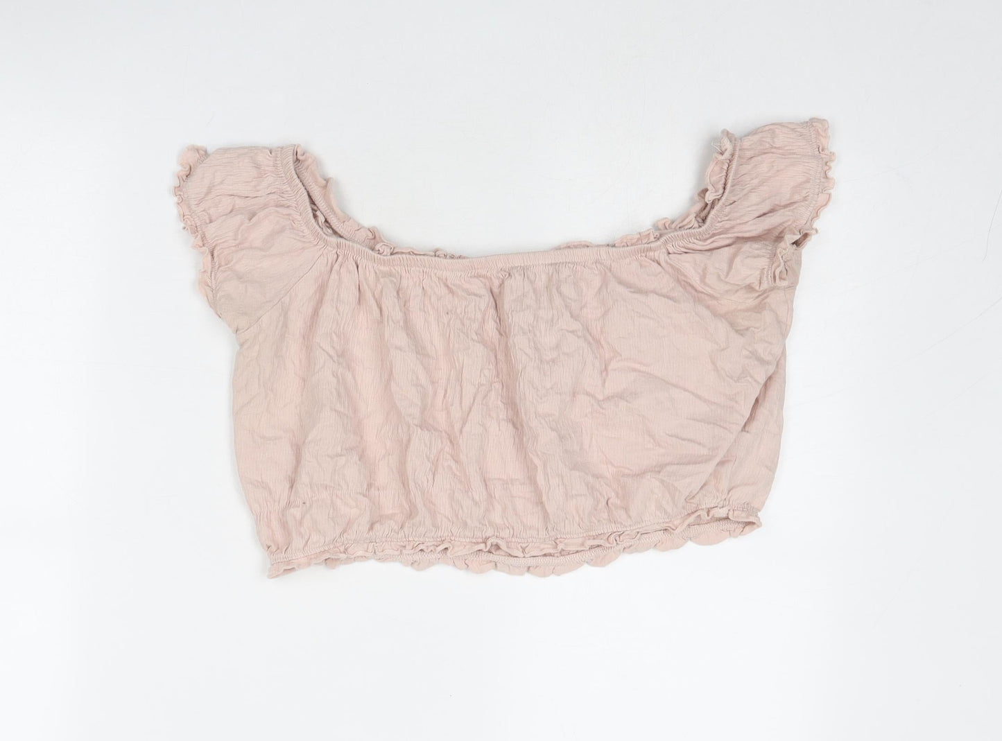 Womens UK Size 16 New Look Pink Cropped Blouse