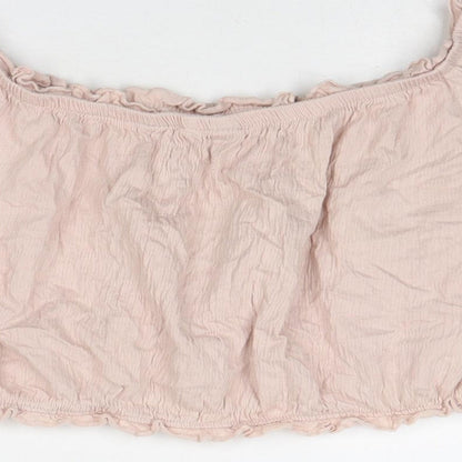 Womens UK Size 16 New Look Pink Cropped Blouse