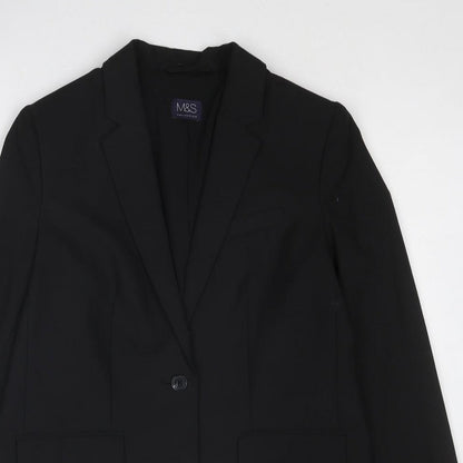 Marks and Spencer Womens Black Polyester Jacket Blazer Size 10