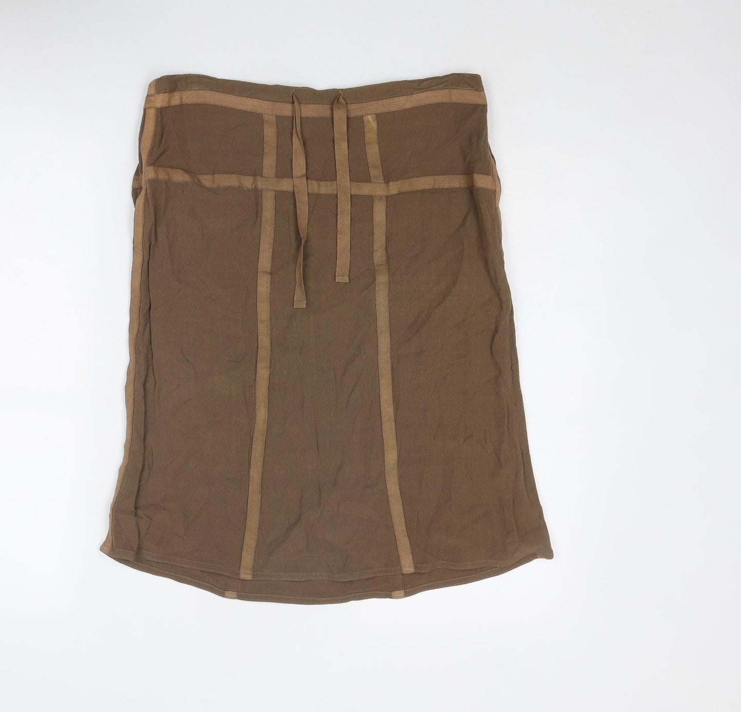 Part Two Womens Brown Polyester A-Line Skirt Size 10 Zip