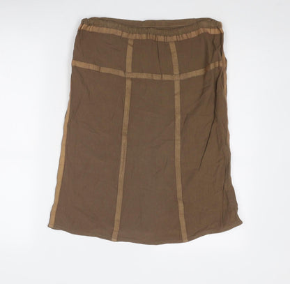 Part Two Womens Brown Polyester A-Line Skirt Size 10 Zip