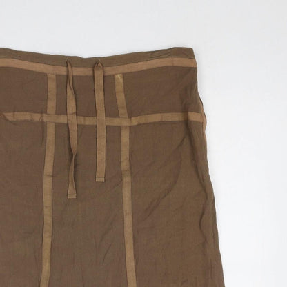 Part Two Womens Brown Polyester A-Line Skirt Size 10 Zip