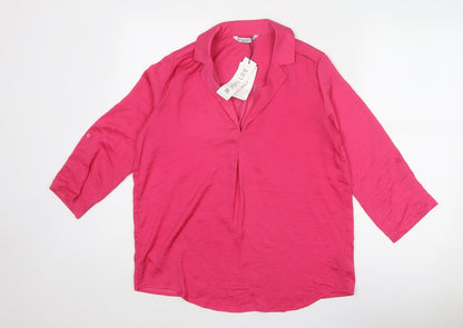 Womens UK Size S Stradivarius Pink Basic Blouse